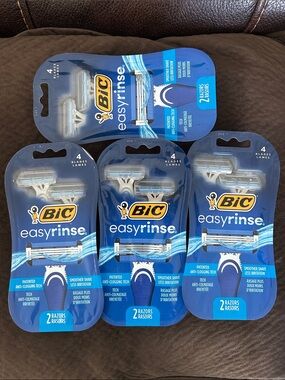 NEW 🆕 Lot of FOUR 2-pack Bic Easyrinse Razors factory sealed
